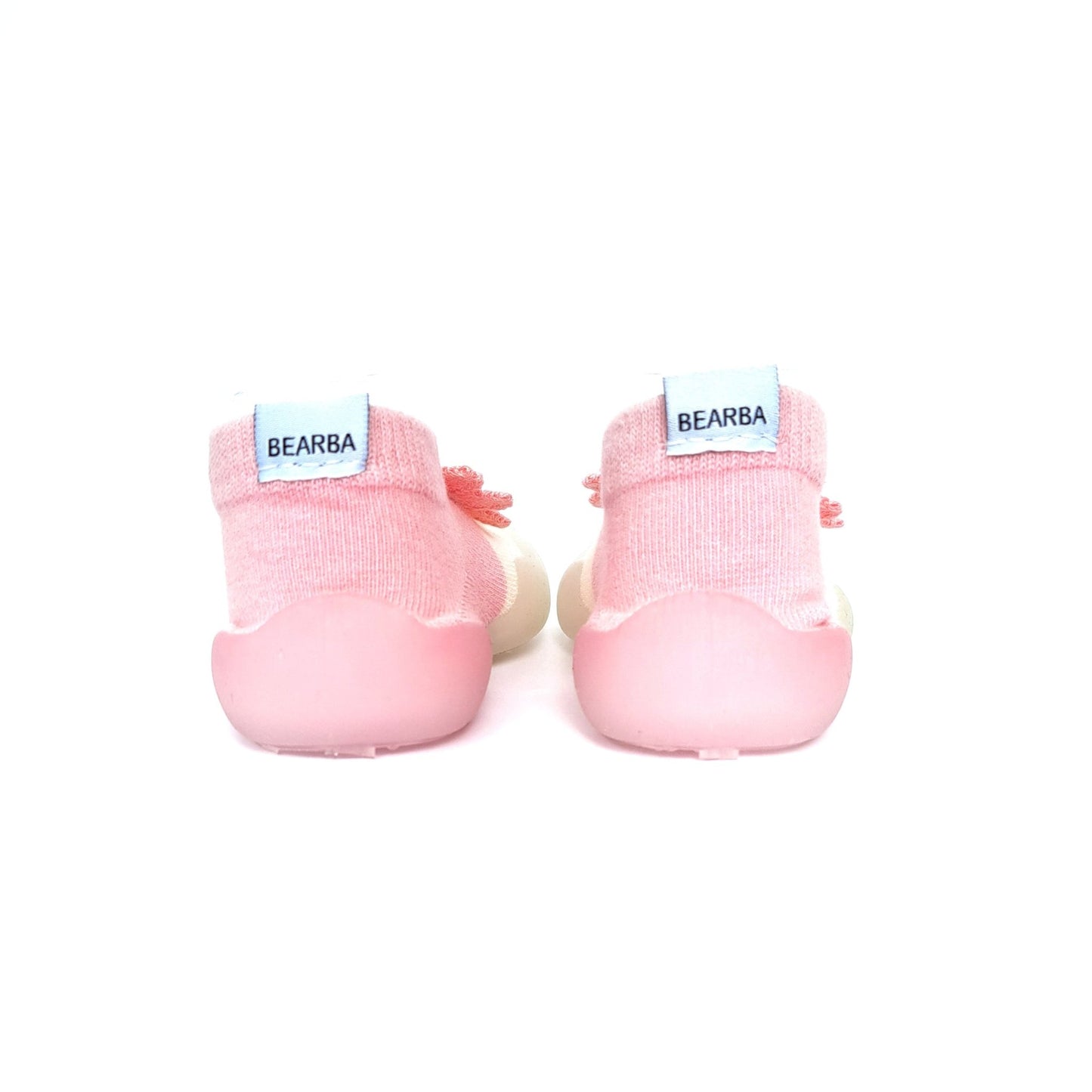 Flower Power by Bearba-Sock Shoes for Babies First Steps- Size XS- Flexible Soles, Machine Washable- Pink - Bearba