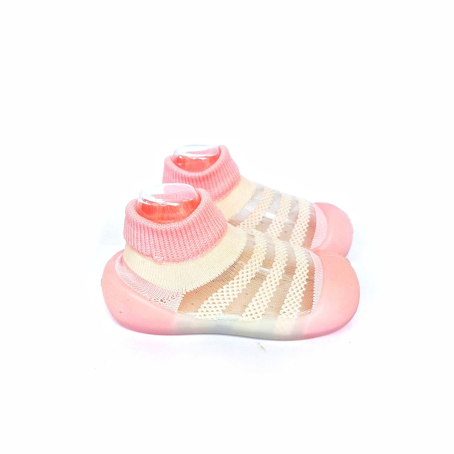 Golden Slipper by Bearba-Sock Shoes for Babies & Toddlers, Sizes- XS,S,M- Flexible Soles, Machine Washable- Pink/Green - Bearba