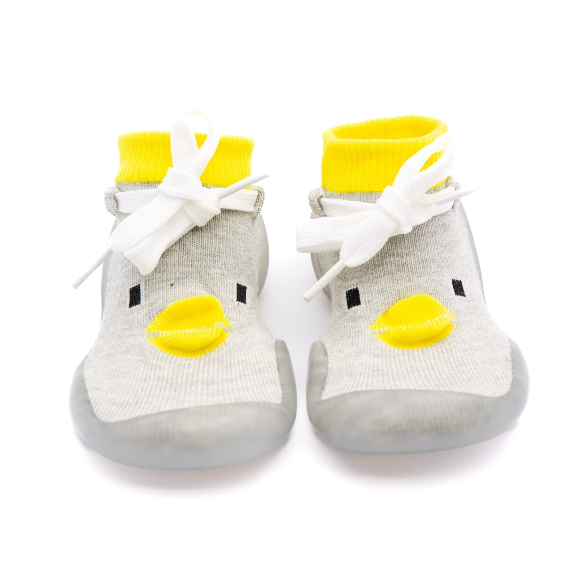 Grey Rubber Duck by Bearba- Sock Shoes for Babies & Toddlers-Sizes-M&L -Flexible Soles,Machine Washable, Lightweight - Bearba