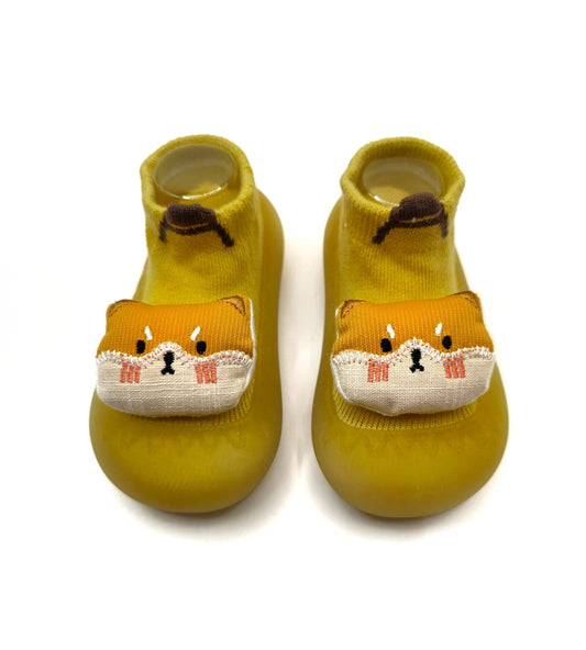 Meow Kitty by Bearba- Sock Shoes for Babies & Toddlers Sizes XS&S- Flexible Soles, Lightweight, Machine Washable-Yellow - Bearba