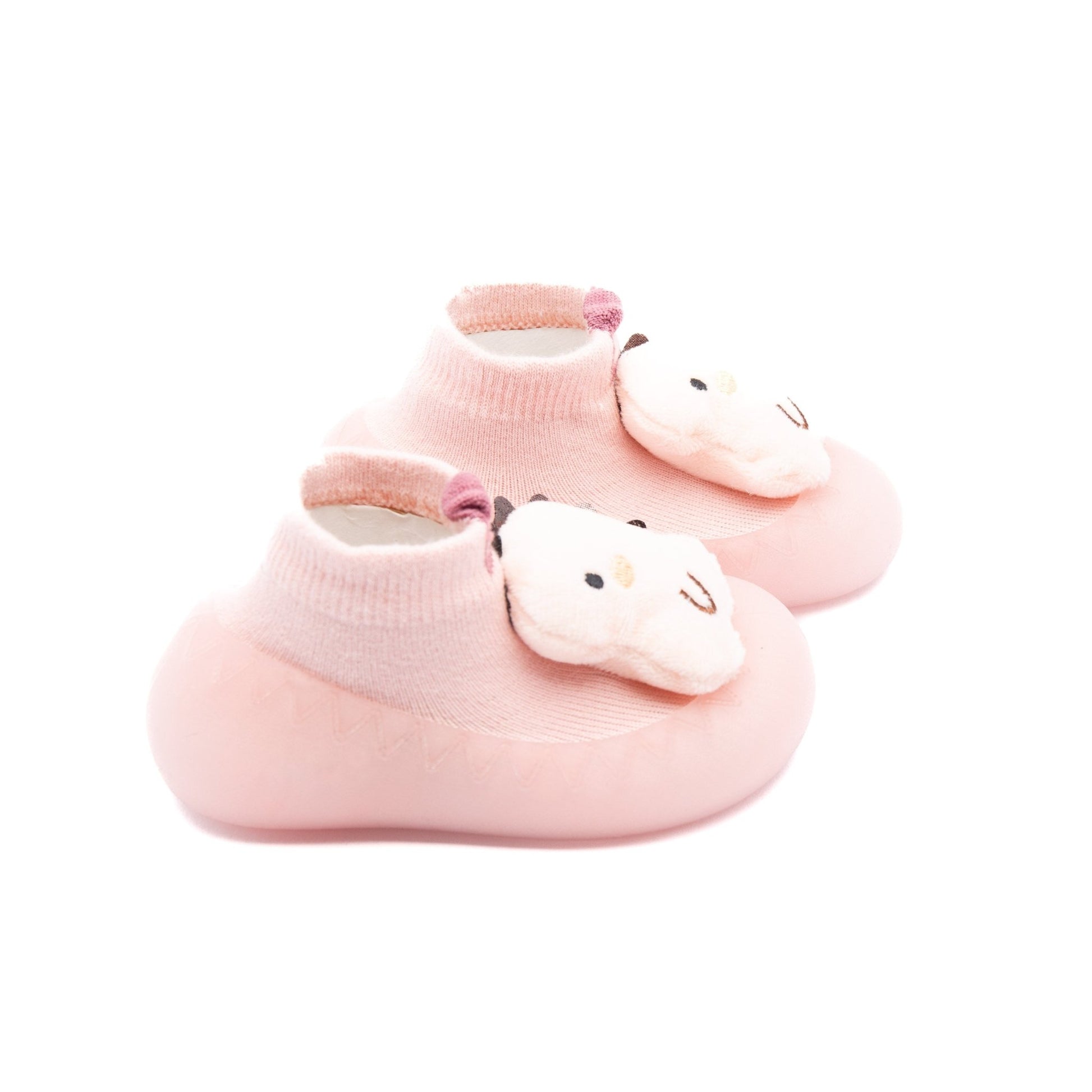 Pink Dino by Bearba- Sock Shoes for Babies & Toddlers Sizes-XS,S,M,L-Flexible Soles, Lightweight, Machine Washable - Bearba