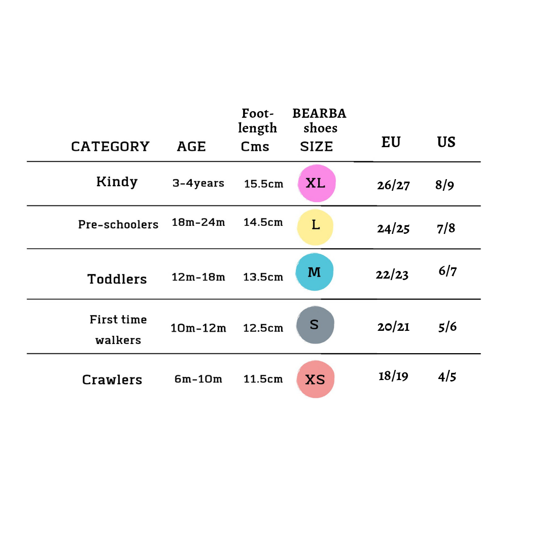 size chart bearba sock shoes how to measure your childs feet