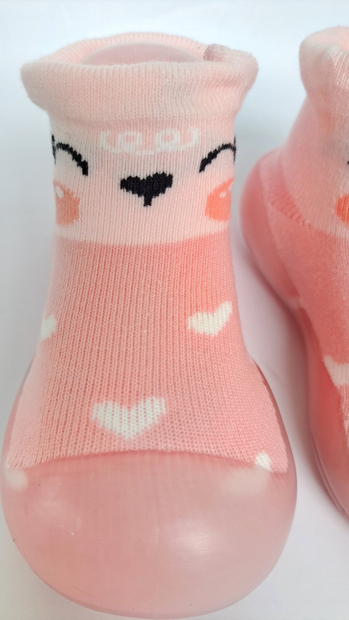 Sweetheart by Bearba- Sock Shoes for Babies & Toddlers Sizes-S,M,L,XL- Flexible Soles, Lightweight, Machine Washable-Pink - Bearba