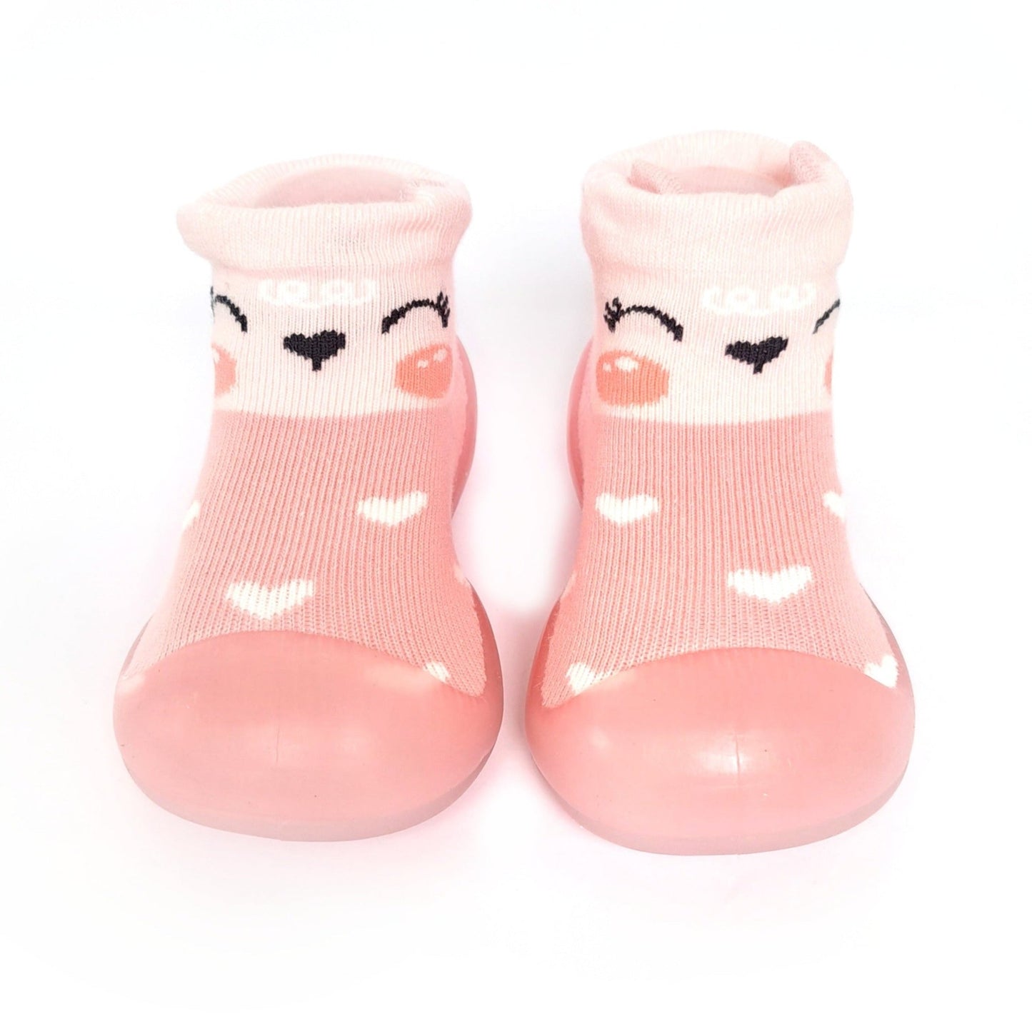 Sweetheart by Bearba- Sock Shoes for Babies & Toddlers Sizes-S,M,L,XL- Flexible Soles, Lightweight, Machine Washable-Pink - Bearba
