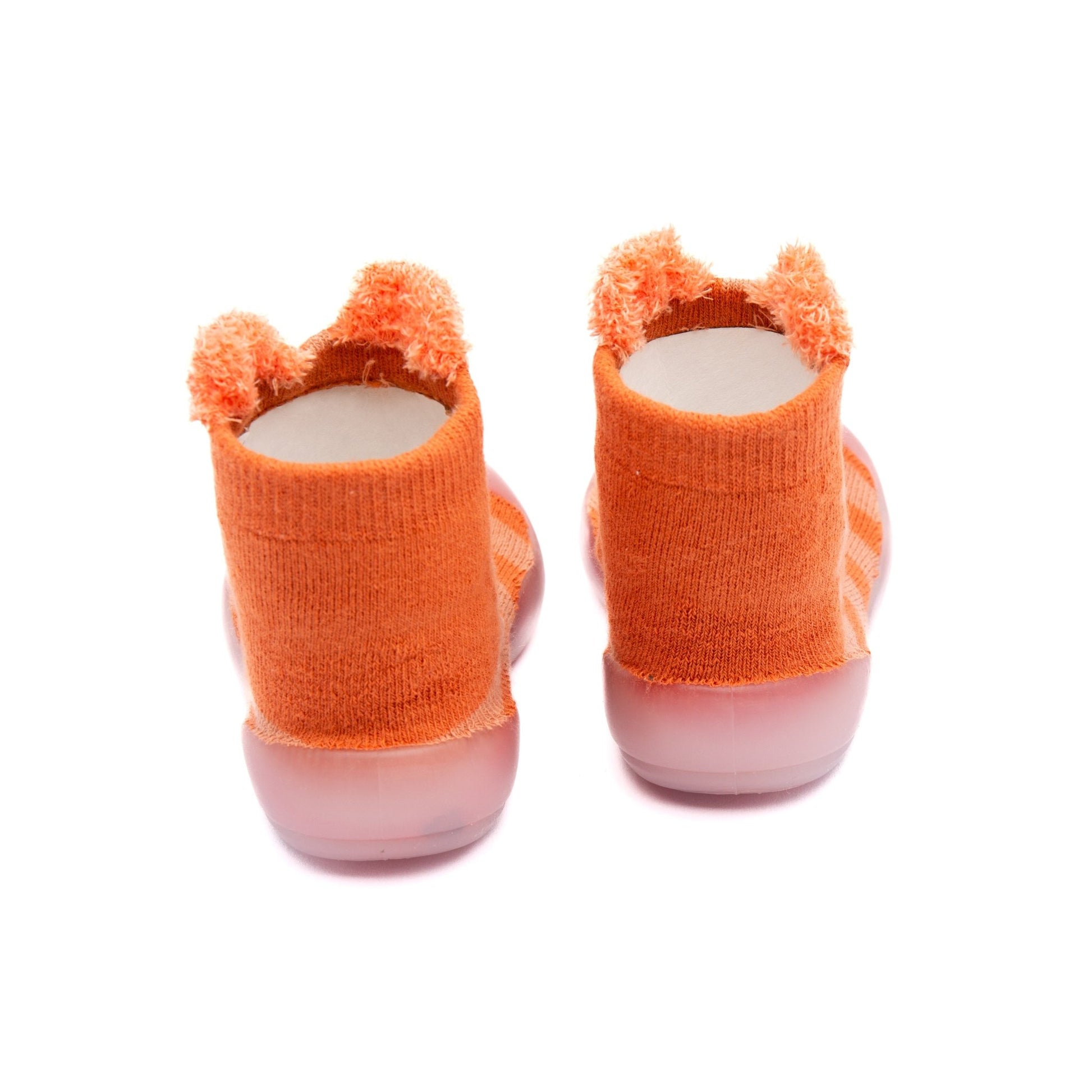 Whiskers by Bearba- Sock Shoes for Babies & Toddlers Sizes-S,M,L,XL-Flexible Soles, Lightweight, Machine Washable-Orange - Bearba
